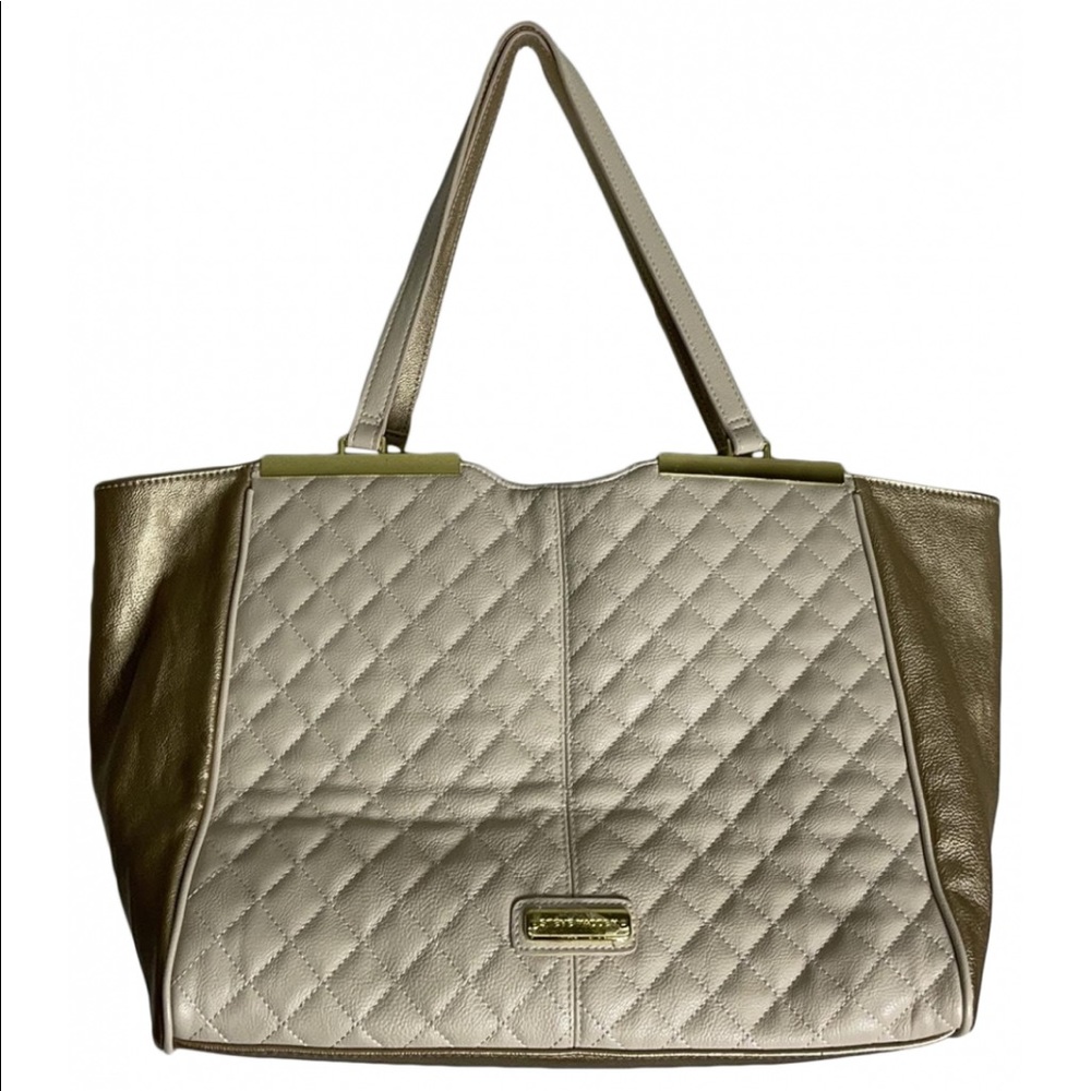 Quilted cream and gold Steve Madden tote.
